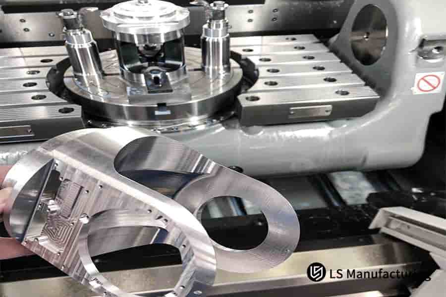 Precision 5-axis CNC machined metal component by LS Manufacturing