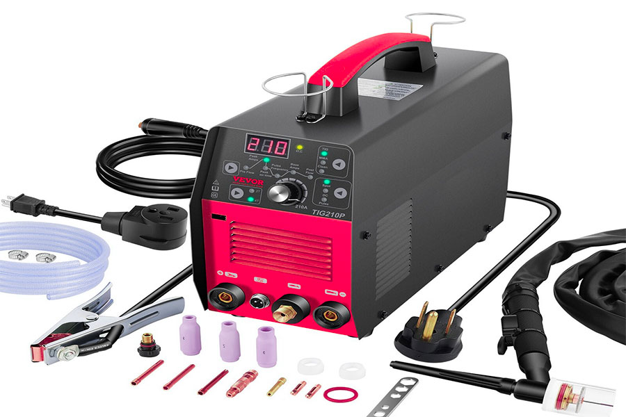 What are the four main components of a TIG welding system?