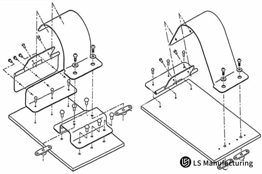 DFM-centric sheet netal assembly blueprint by LS Manufacturing