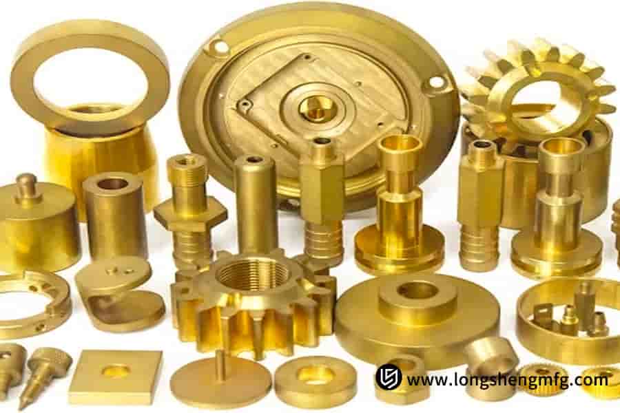 Golden metal components demonstrating rapid prototyping​ by LS Manufacturing
